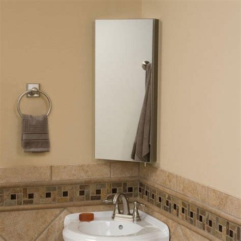 crosstown stainless steel corner medicine cabinet with mirror|wall mounted medicine cabinets.